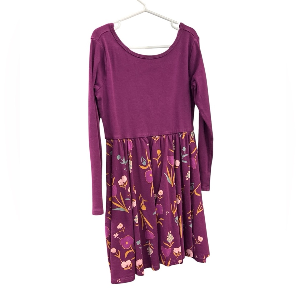 Tea Collection Purple Floral Long Sleeve Knit Dress